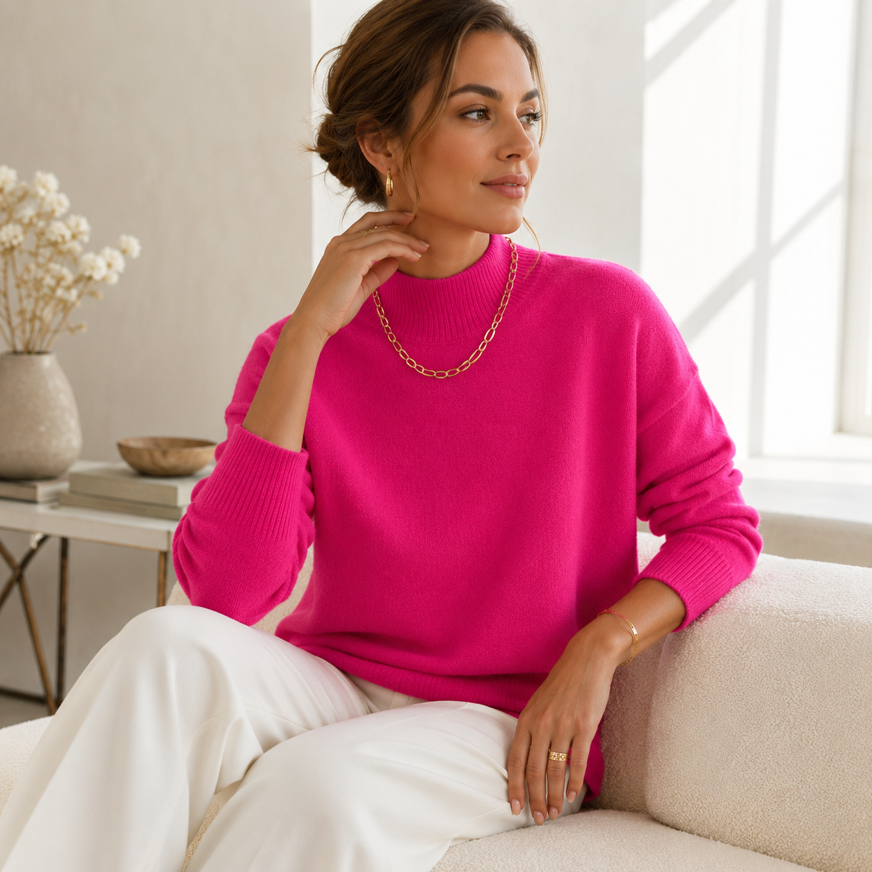 Women’s Relaxed Mock Neck Knit Jumper