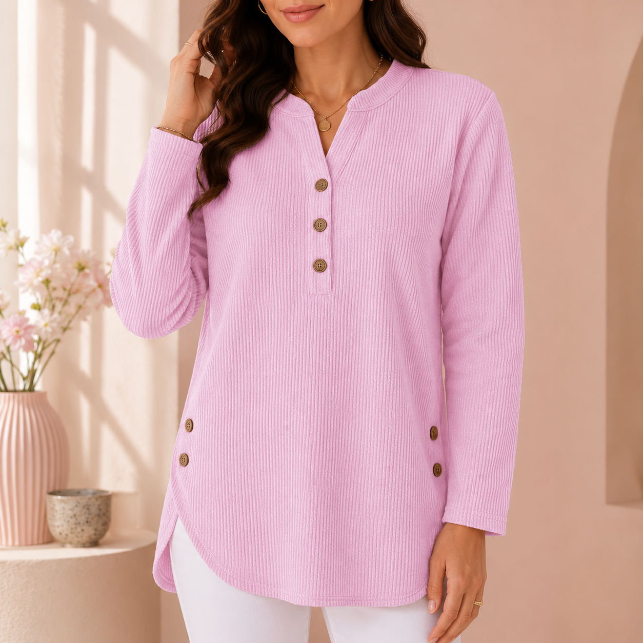 Women's Relaxed Fit Ribbed Tunic