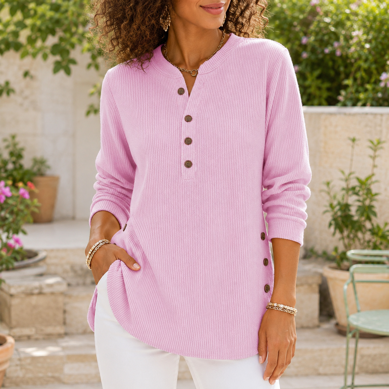 Women's Relaxed Fit Ribbed Tunic