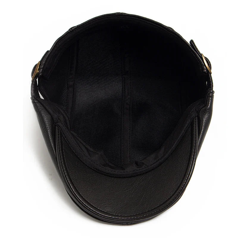 Windsor Faux Leather Flat Cap