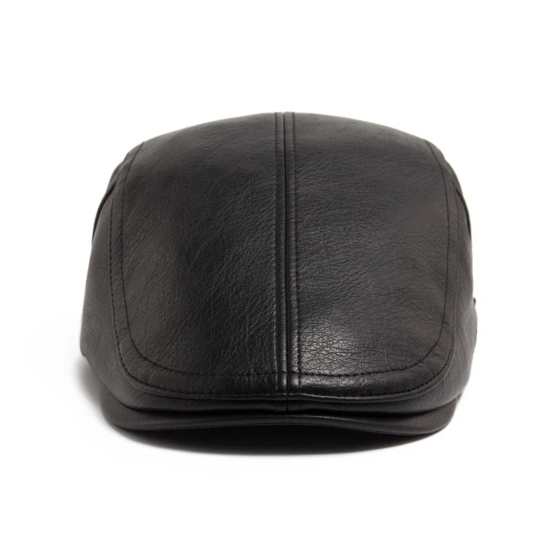 Windsor Faux Leather Flat Cap