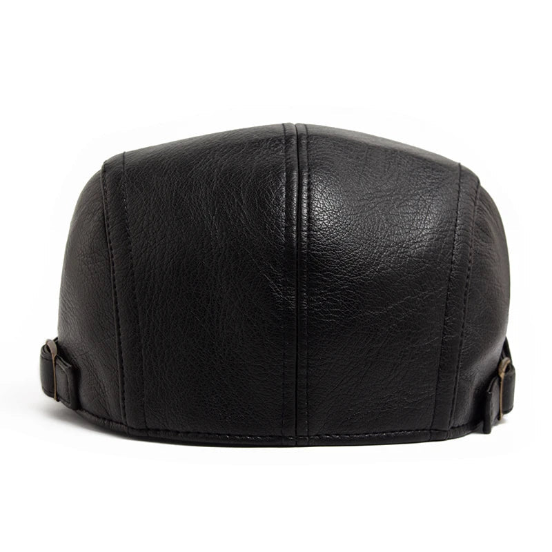Windsor Faux Leather Flat Cap