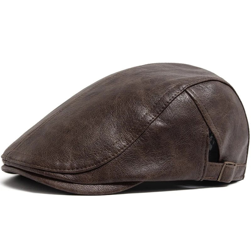 Windsor Faux Leather Flat Cap