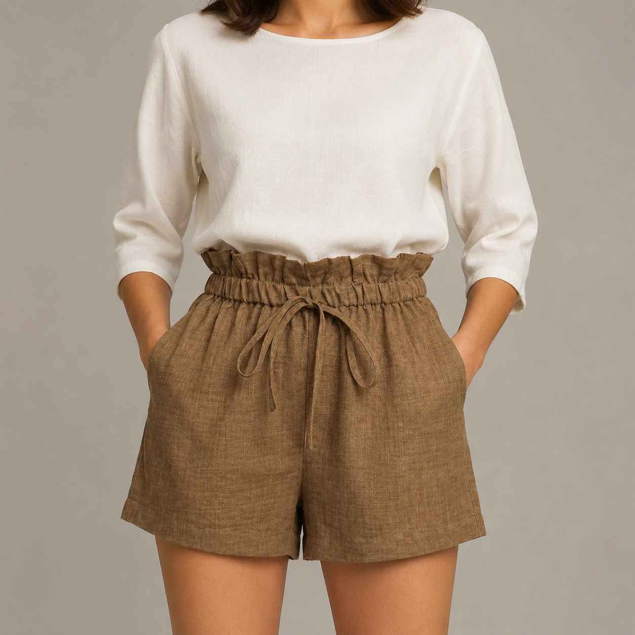Women’s Drawstring Waist Shorts with Side Pockets