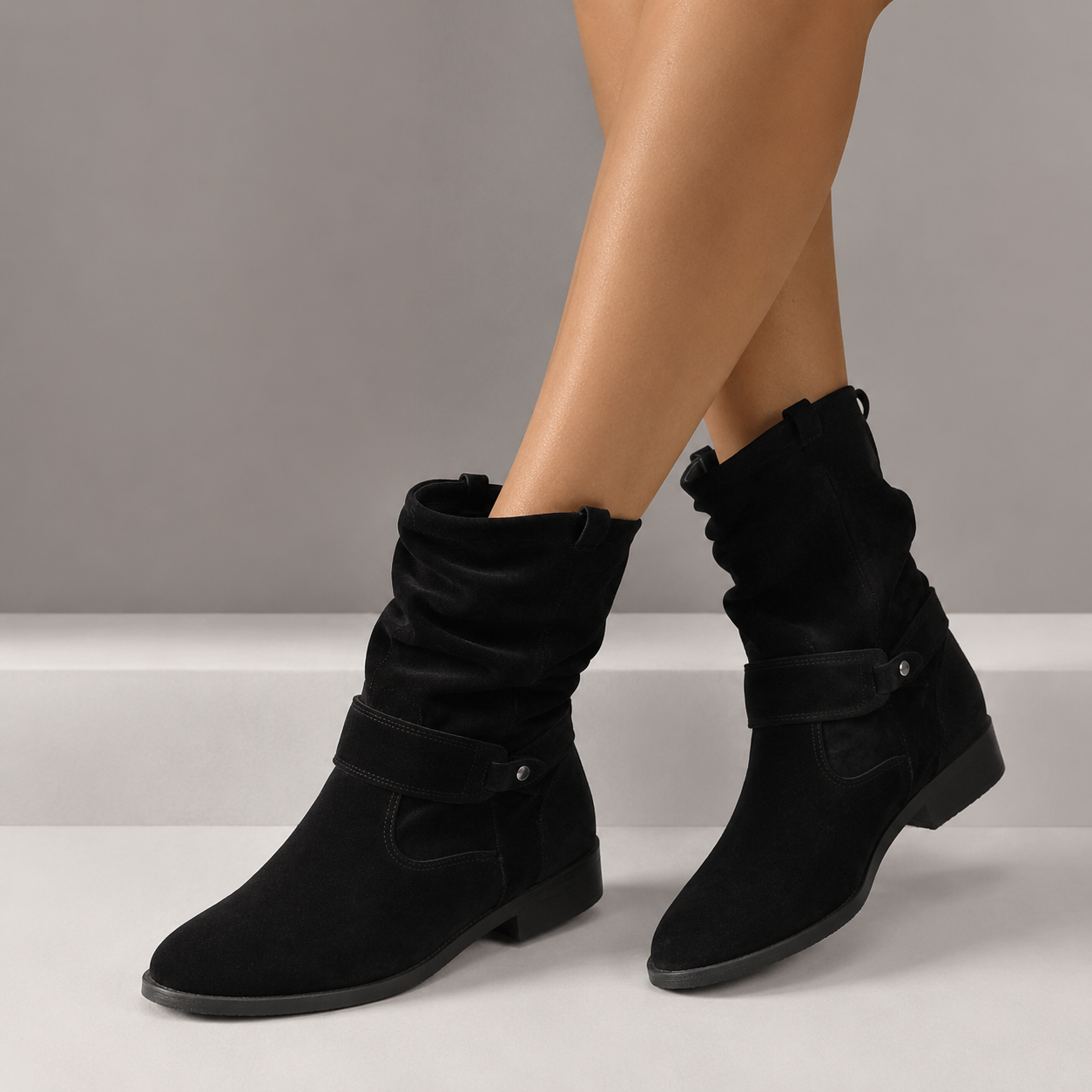 Women's Easy Zip Orthopedic Ankle Boots with Arch Support