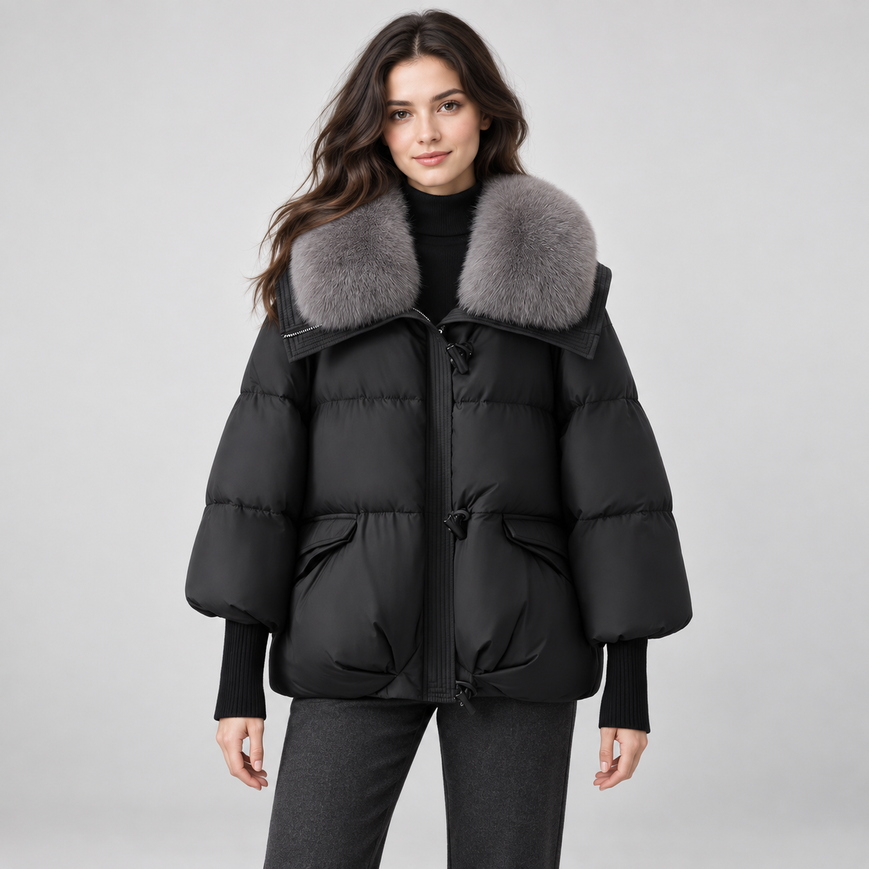 Women’s Faux-Fur Collar Hooded Puffer Jacket