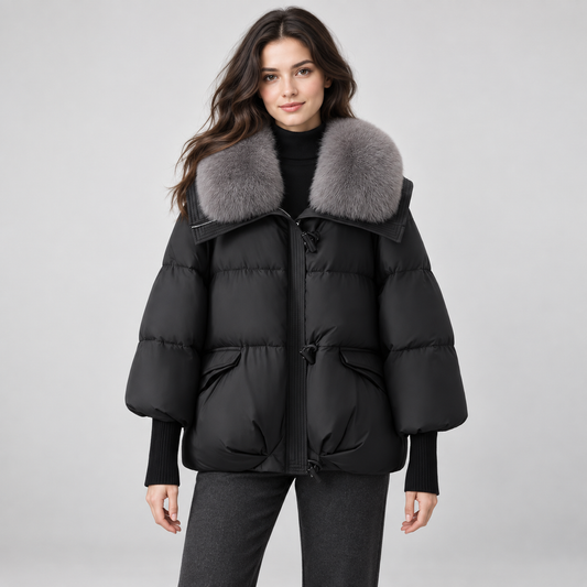 Women’s Faux-Fur Collar Hooded Puffer Jacket