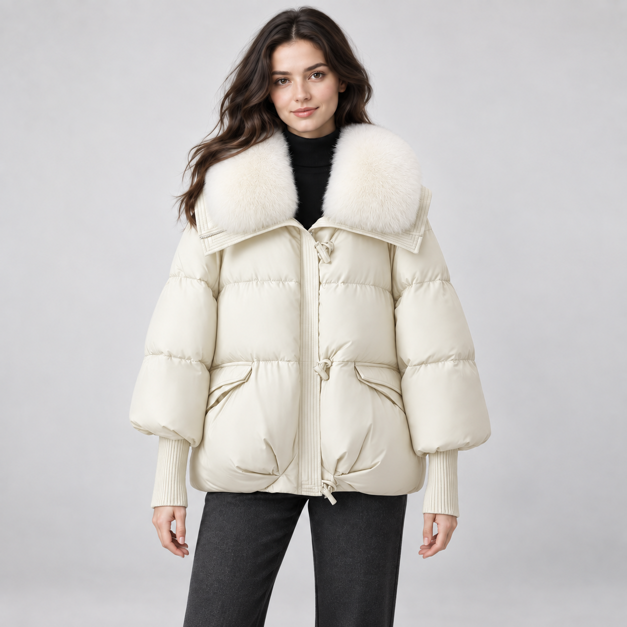Women’s Faux-Fur Collar Hooded Puffer Jacket