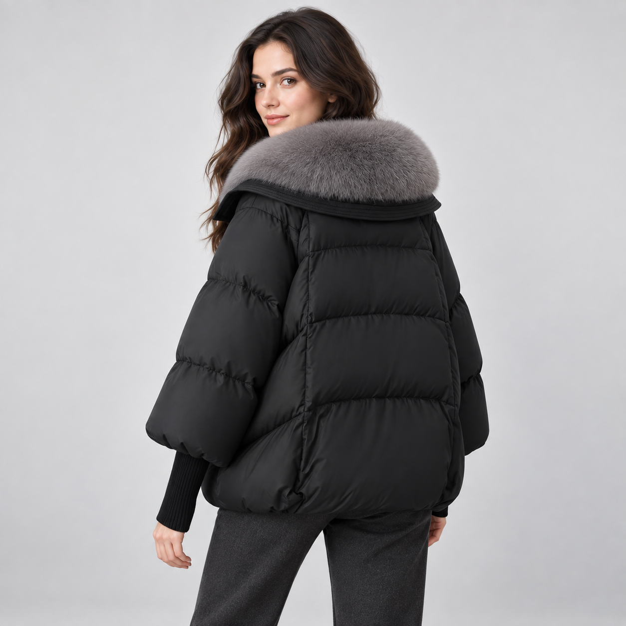 Women’s Faux-Fur Collar Hooded Puffer Jacket