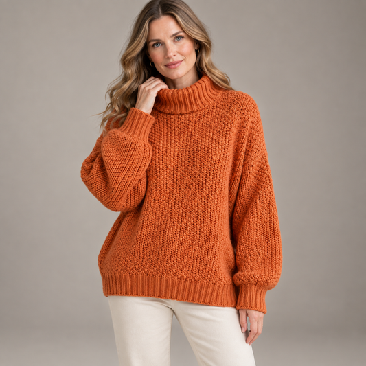 Women’s Oversized Chunky Turtleneck Knit Jumper