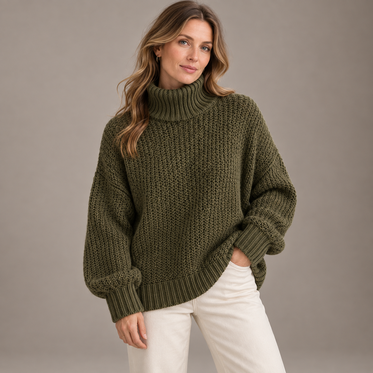 Women’s Oversized Chunky Turtleneck Knit Jumper