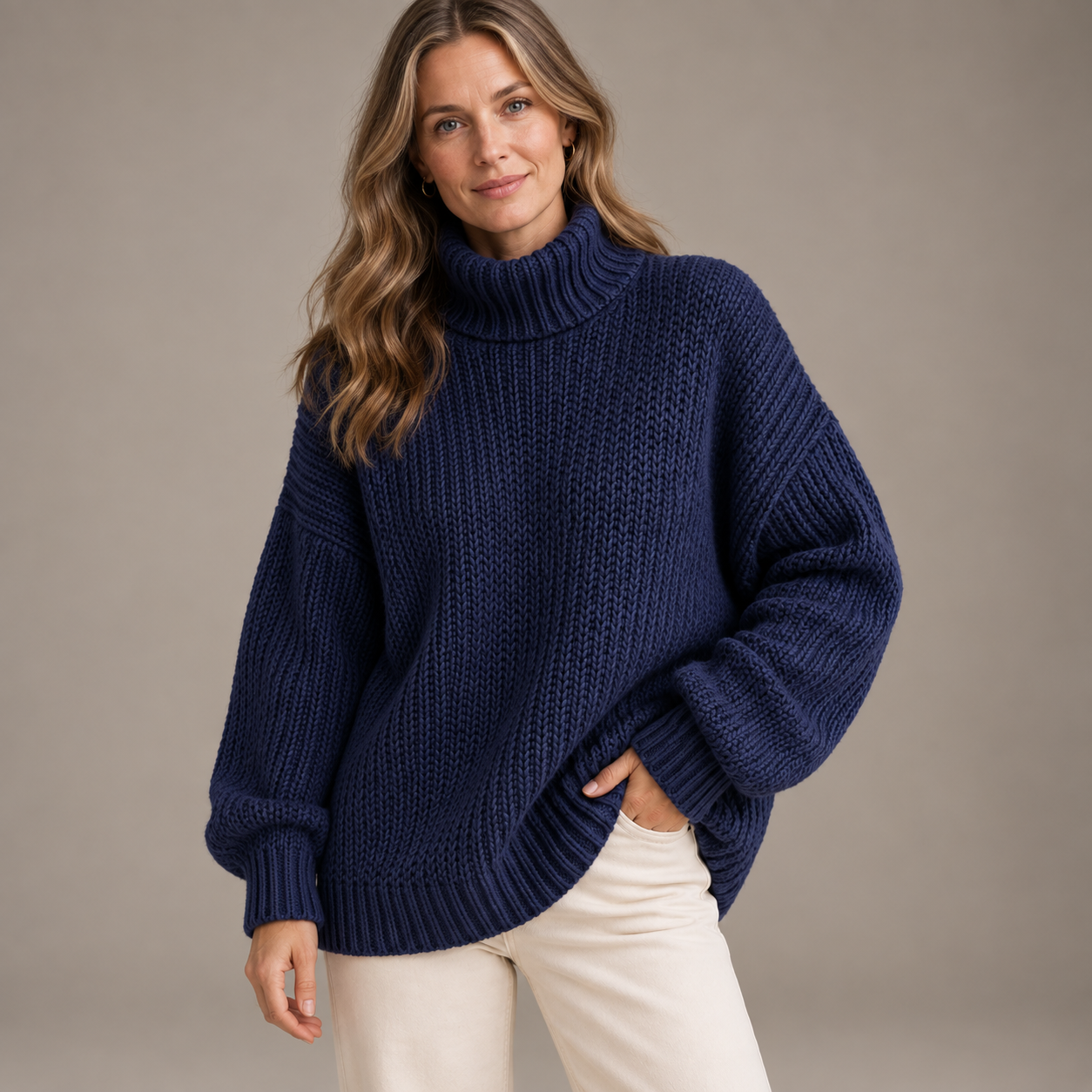 Women’s Oversized Chunky Turtleneck Knit Jumper