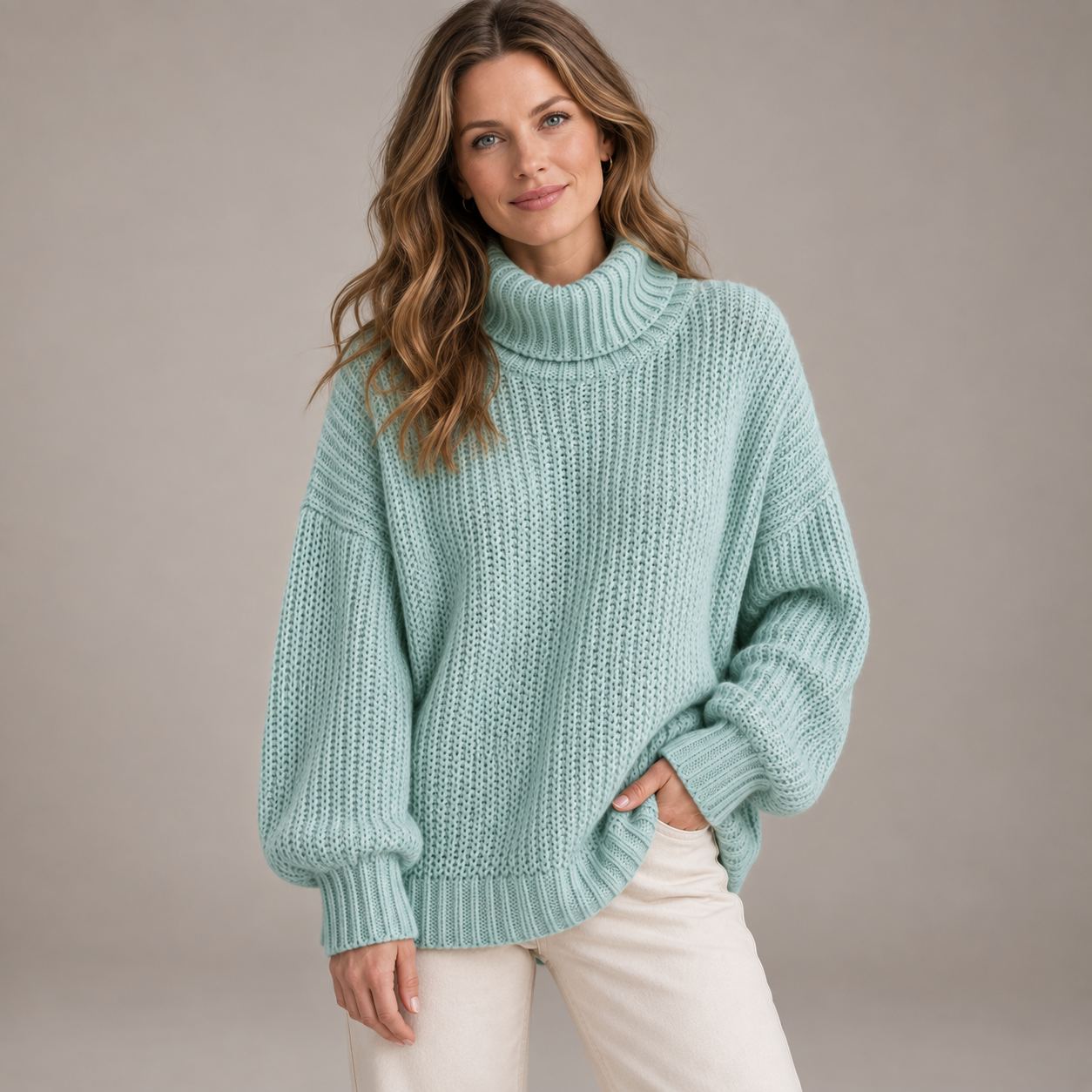 Women’s Oversized Chunky Turtleneck Knit Jumper