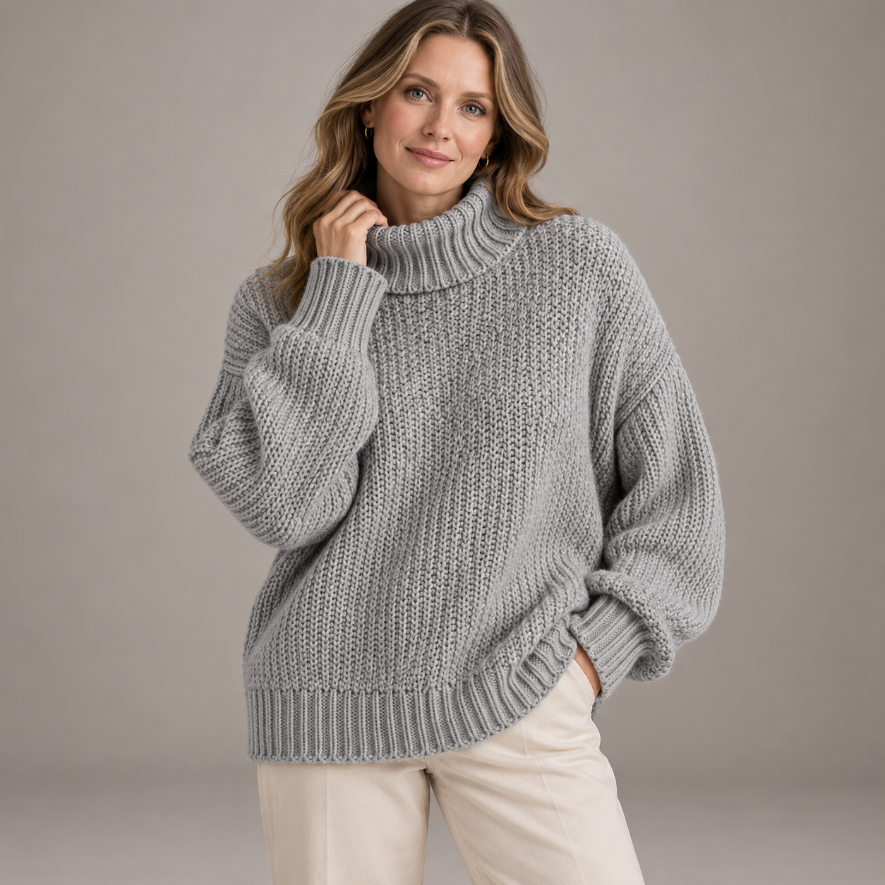Women’s Oversized Chunky Turtleneck Knit Jumper