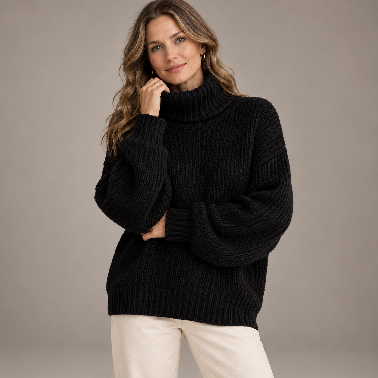 Women’s Oversized Chunky Turtleneck Knit Jumper