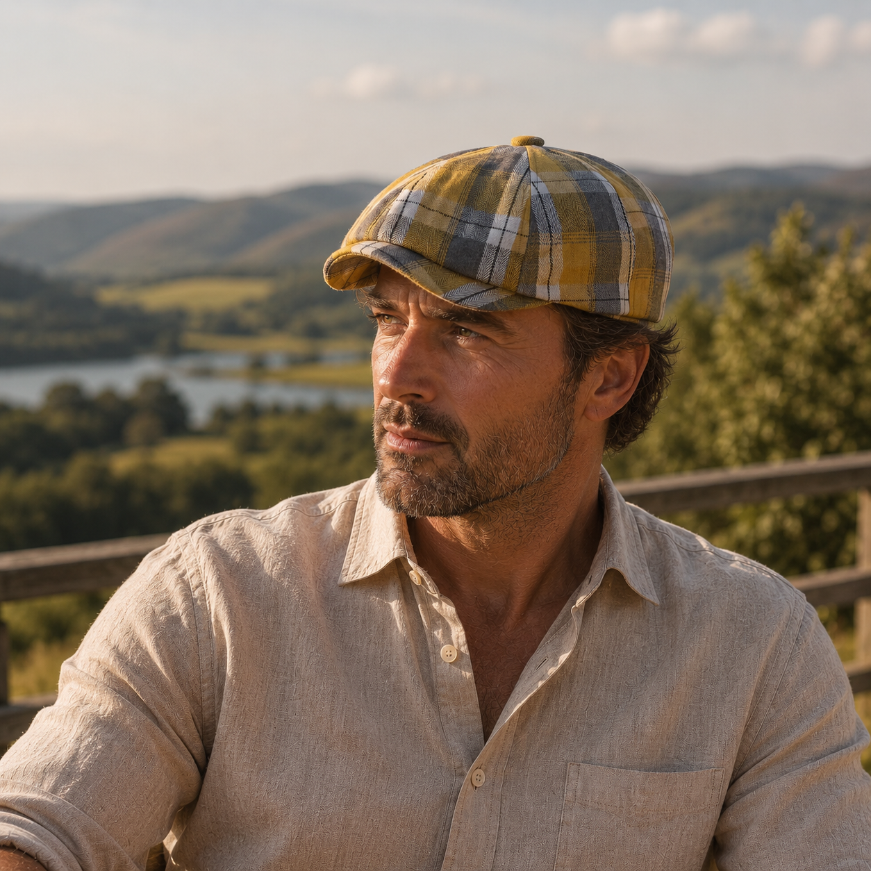 Marlowe Plaid Newsboy Cap