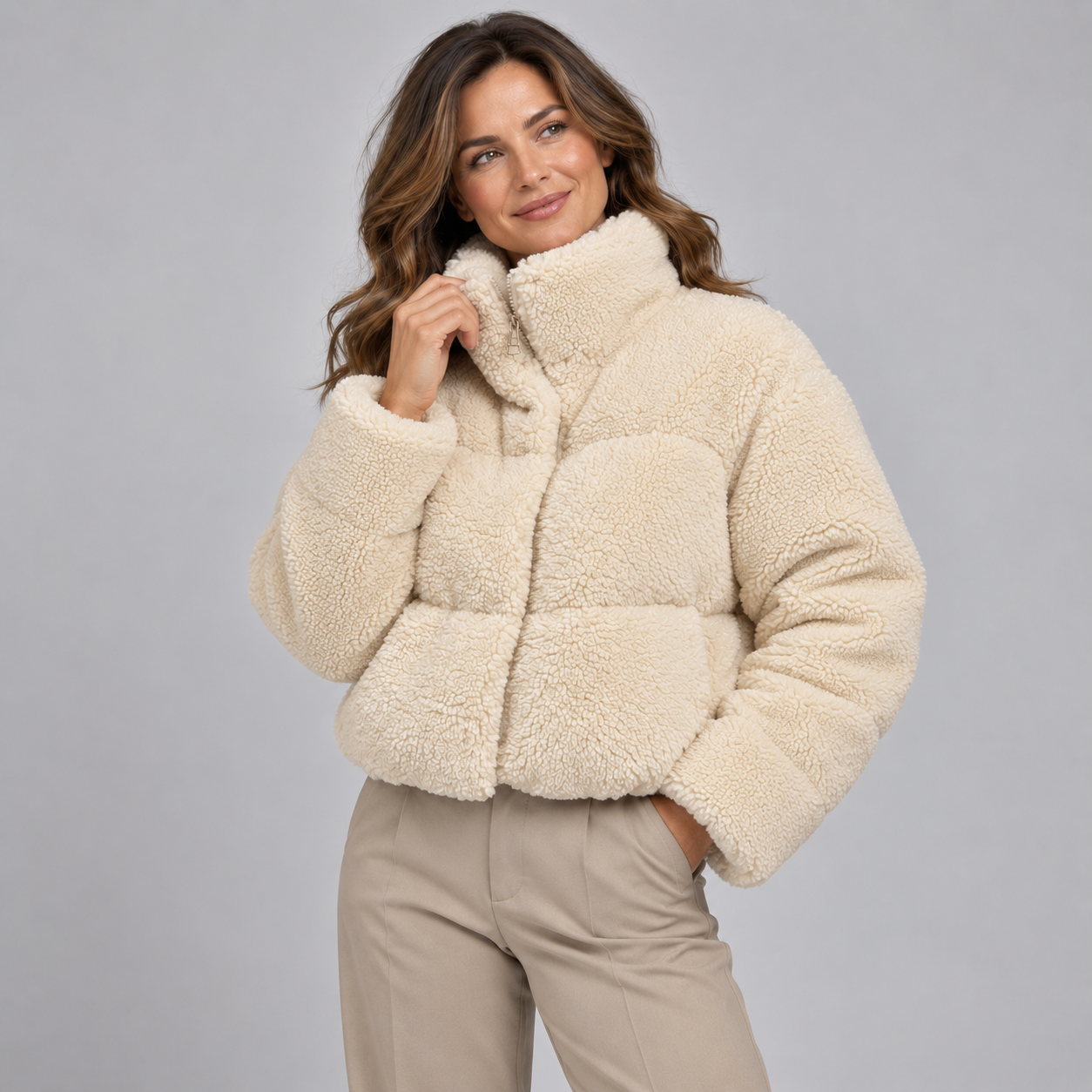 Women’s Oversized Teddy Puffer Jacket