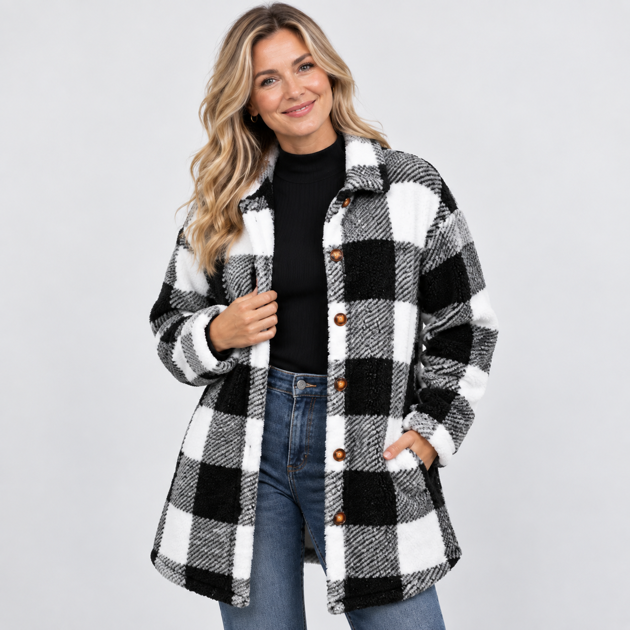 Women's Long Teddy Coat