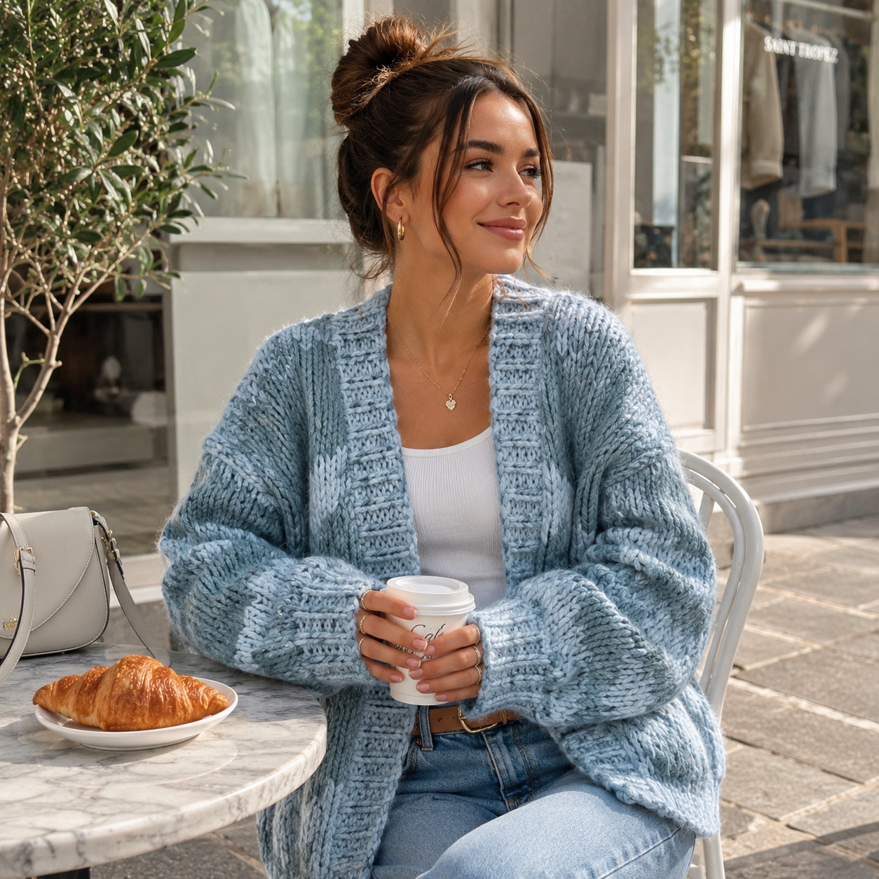 Women’s Blue Knit Cardigan