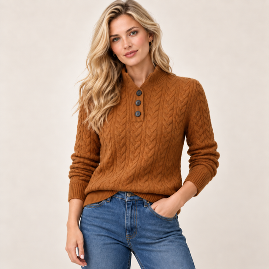 Women's Wool Blend Cable Knit Jumper