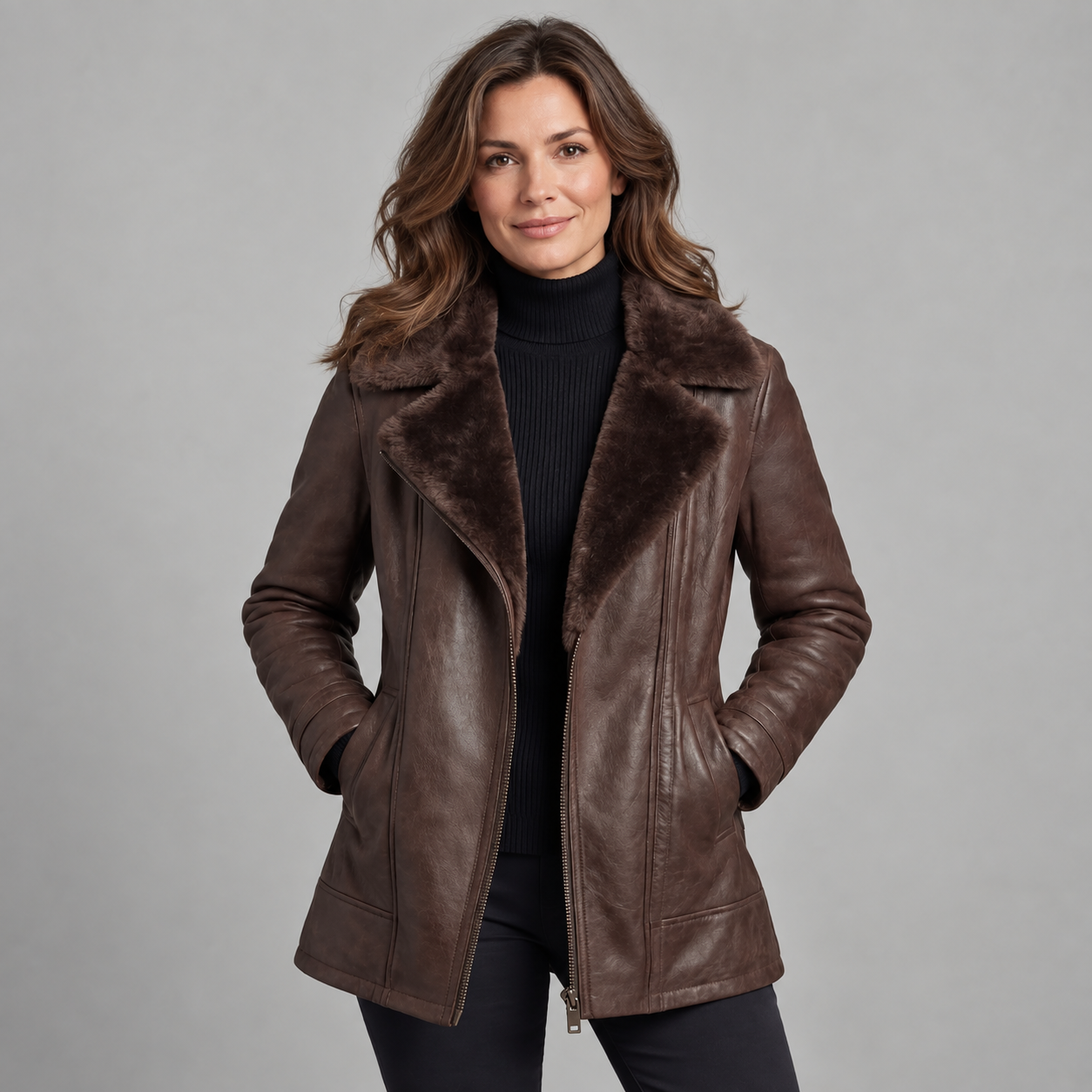 Women's Fur Leather Jacket