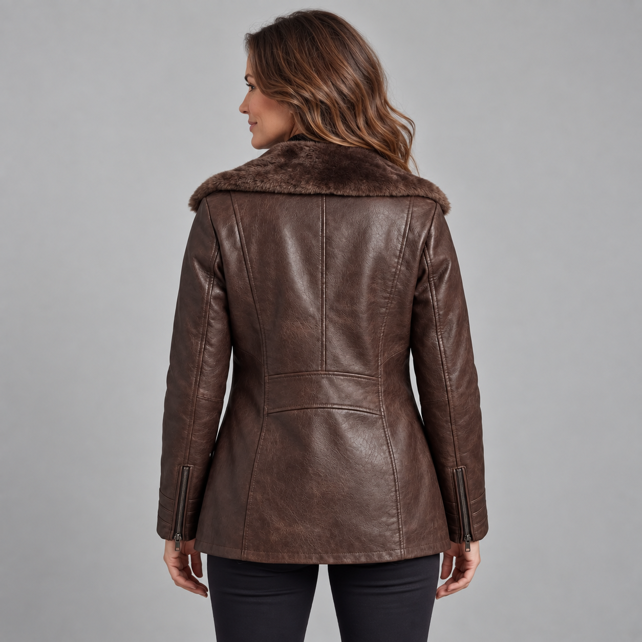 Women's Fur Leather Jacket