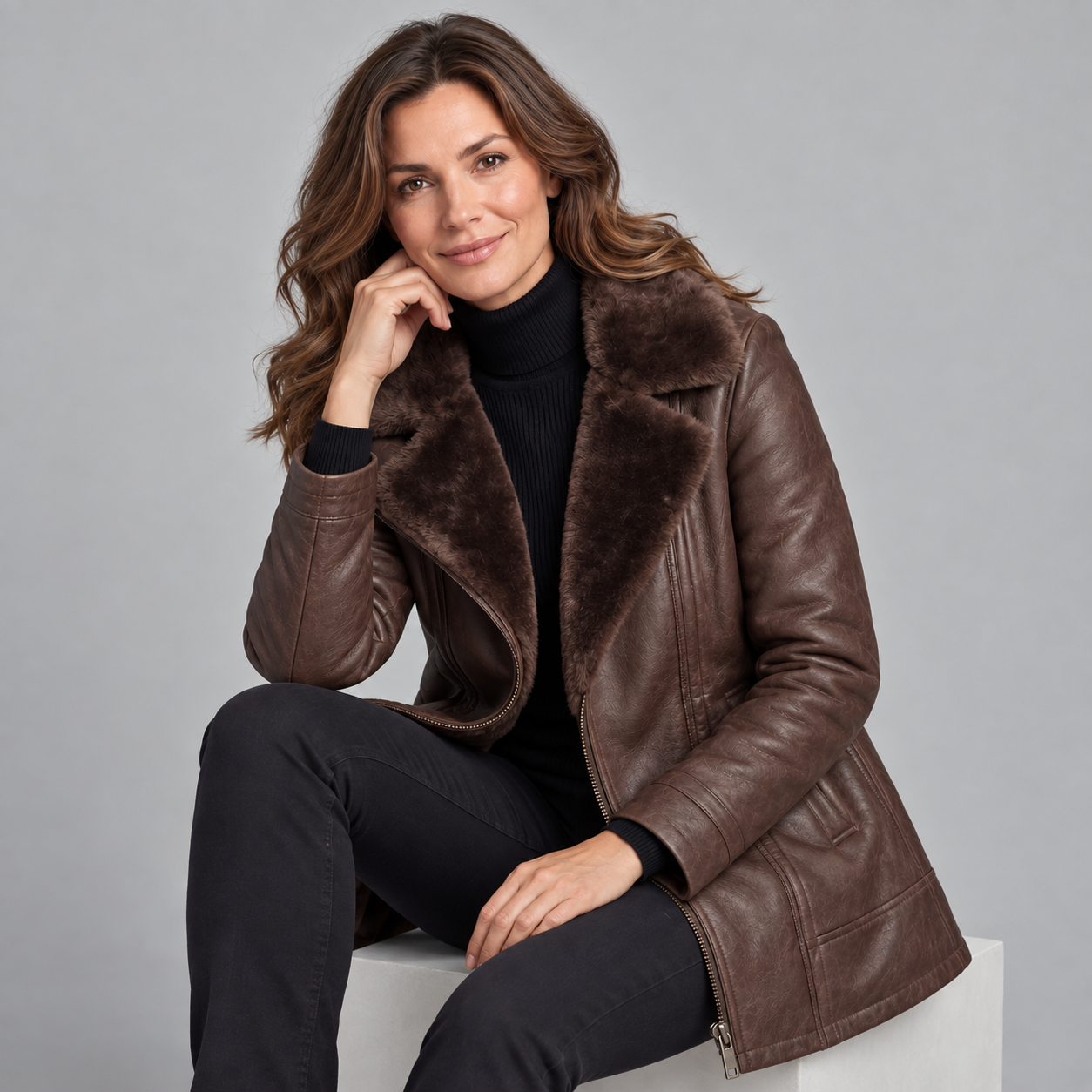 Women's Fur Leather Jacket