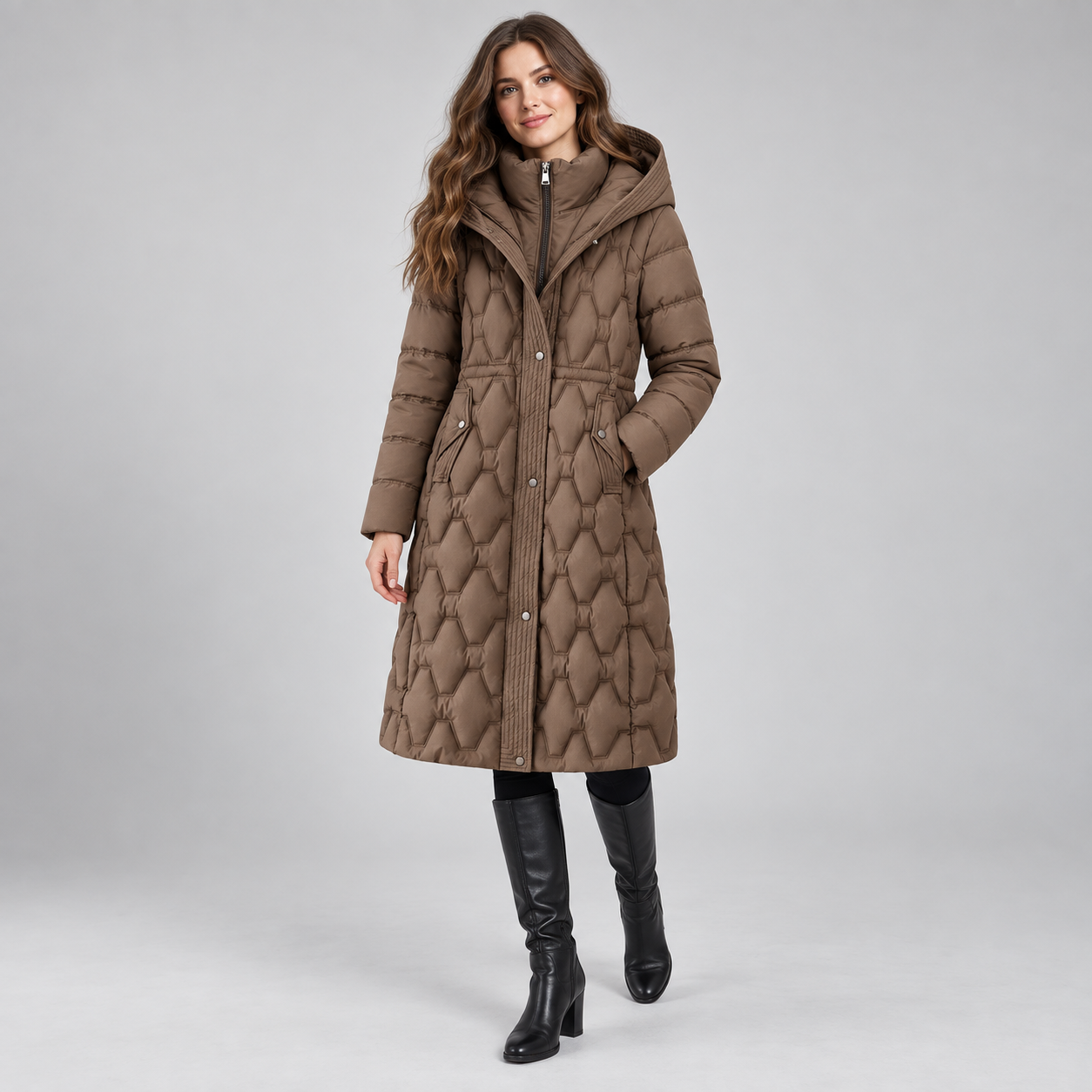 Women’s Longline Hooded Puffer Coat