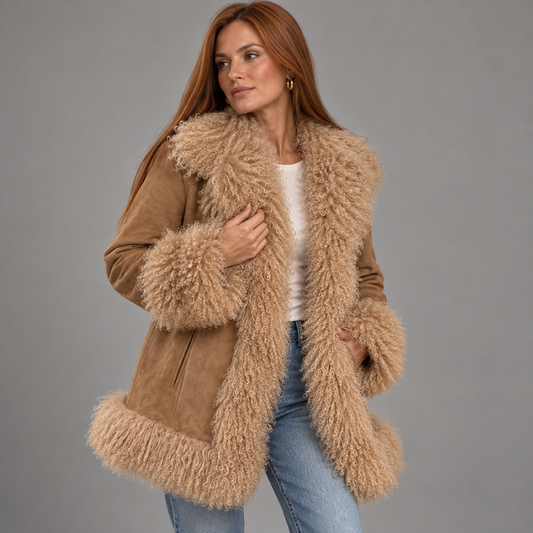Women's Open Front Faux Fur Coat