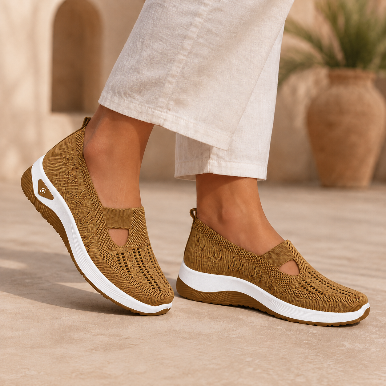 Women’s Cut-Out Knit Slip-On Trainers