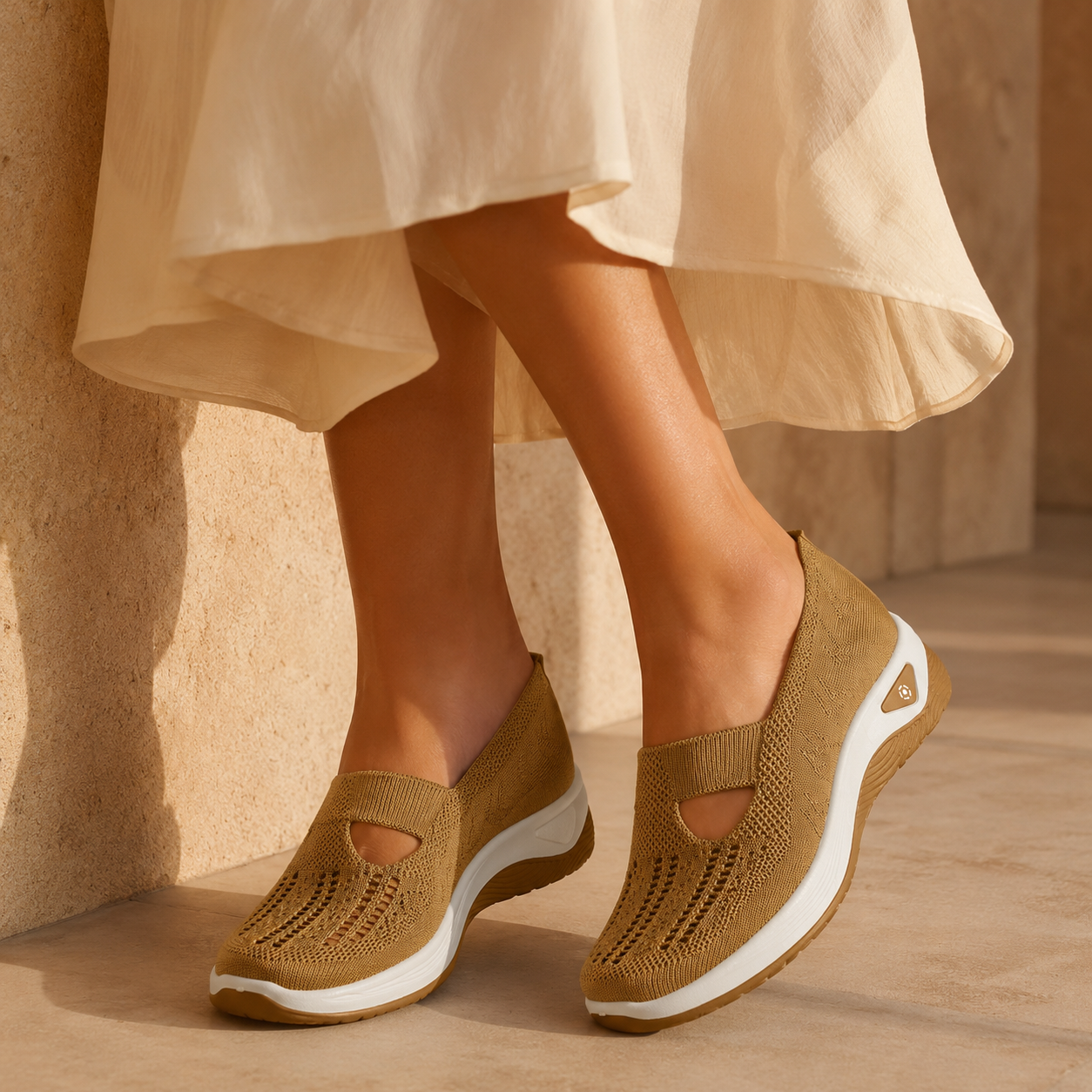Women’s Cut-Out Knit Slip-On Trainers