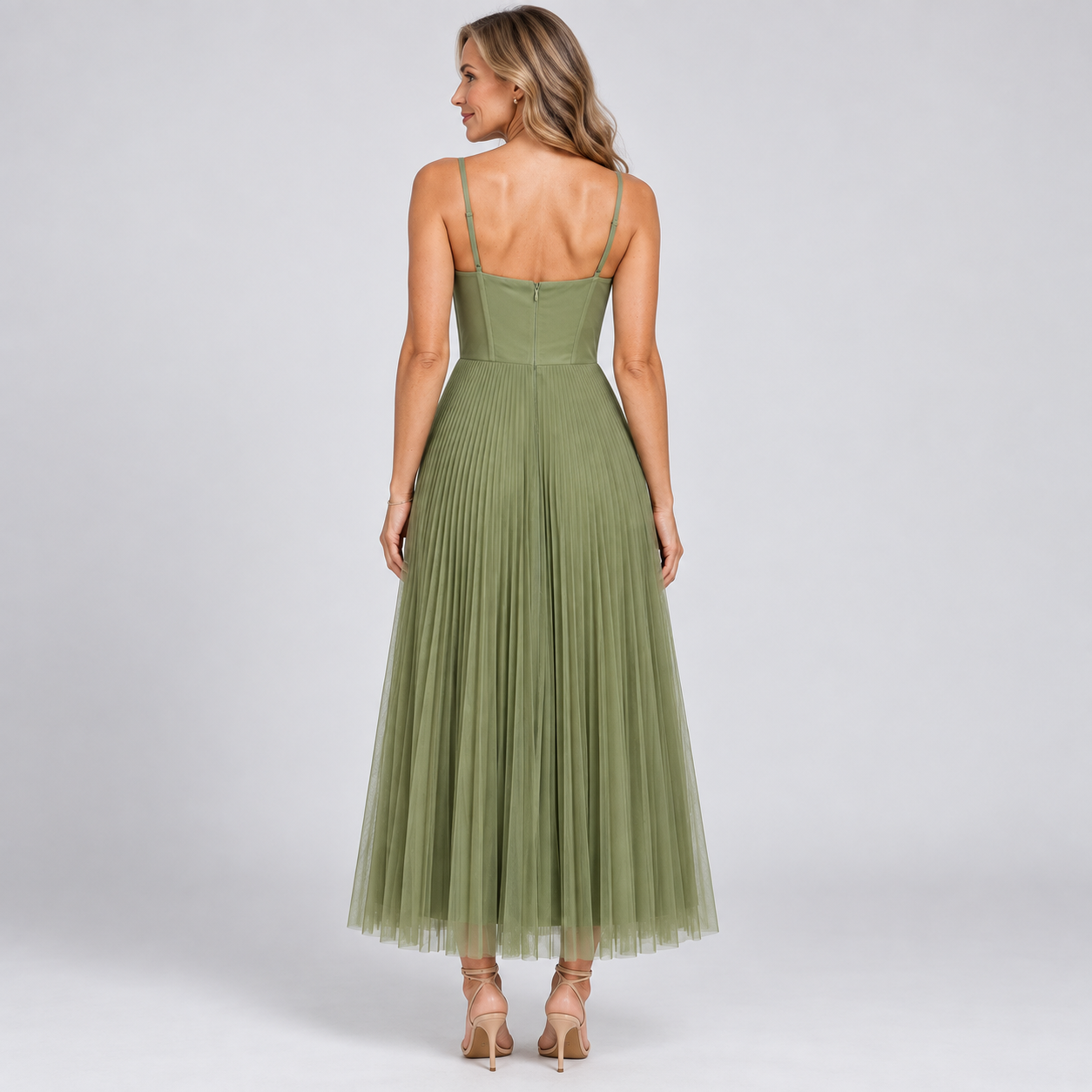 Women’s Elegant Pleated Maxi Dress for Weddings