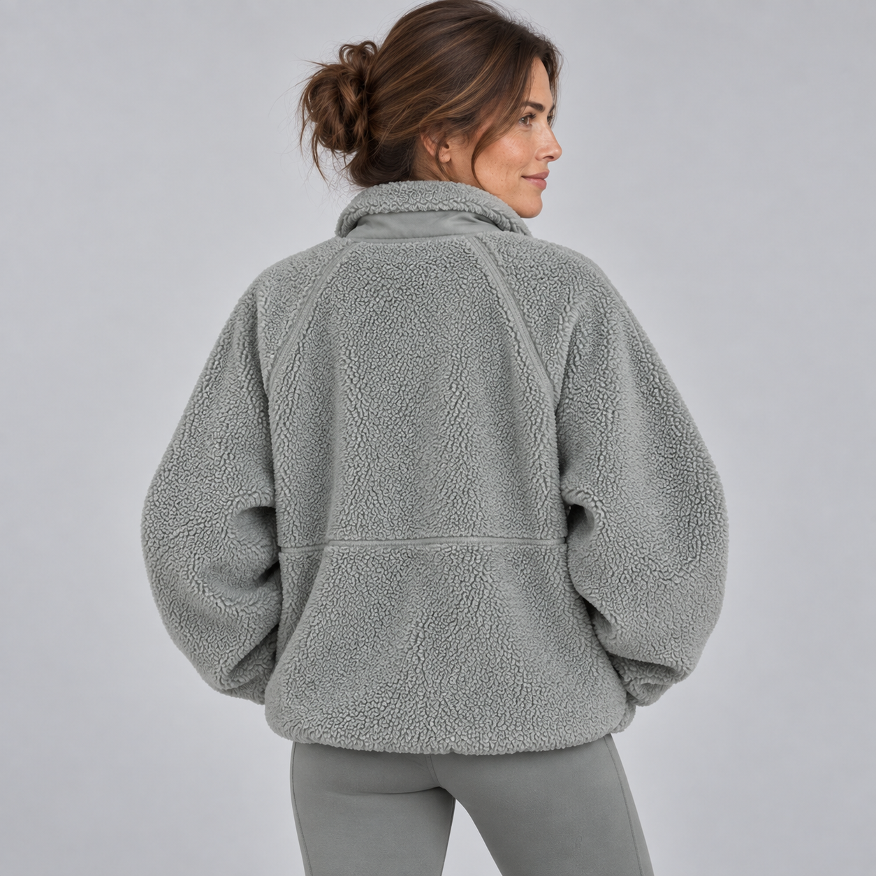 Women's Fleece Teddy Jacket with Buttons