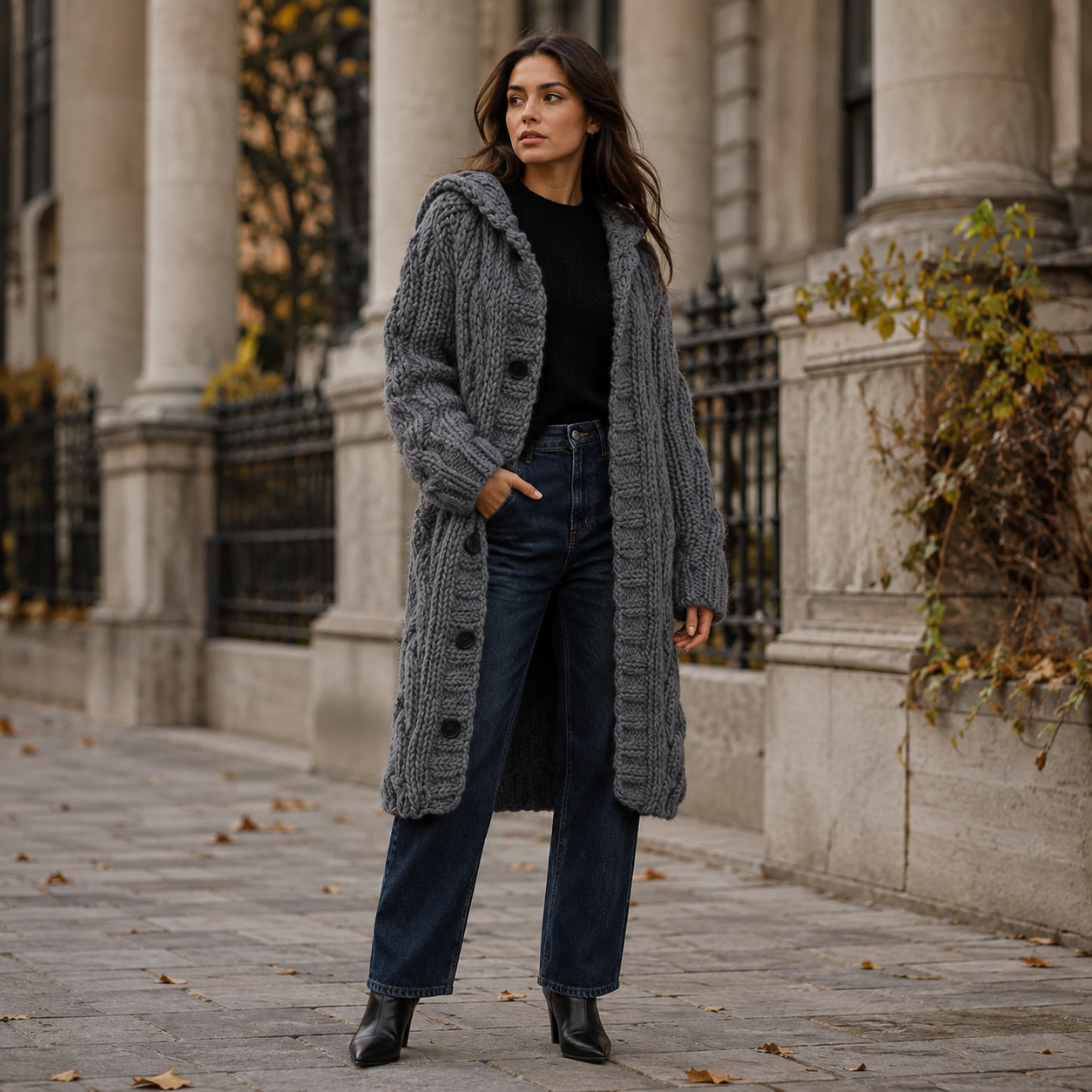 Women’s Longline Button Cardigan