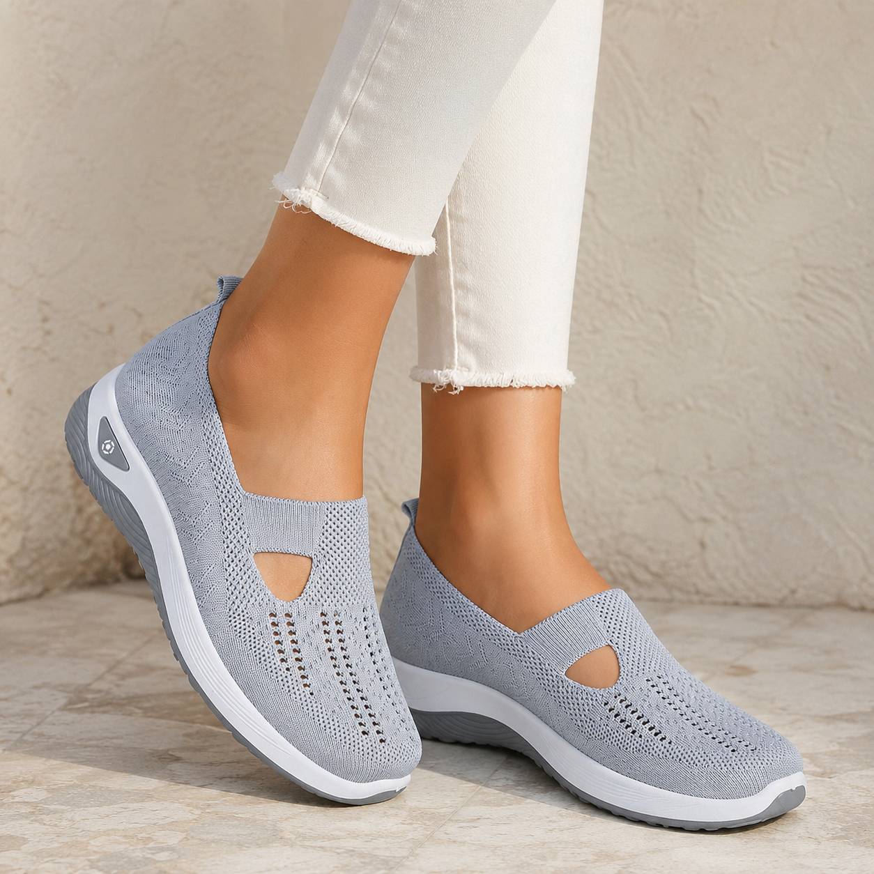 Women’s Cut-Out Knit Slip-On Trainers
