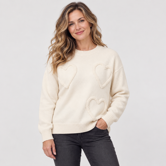 Women's Knitted Heart Jumper