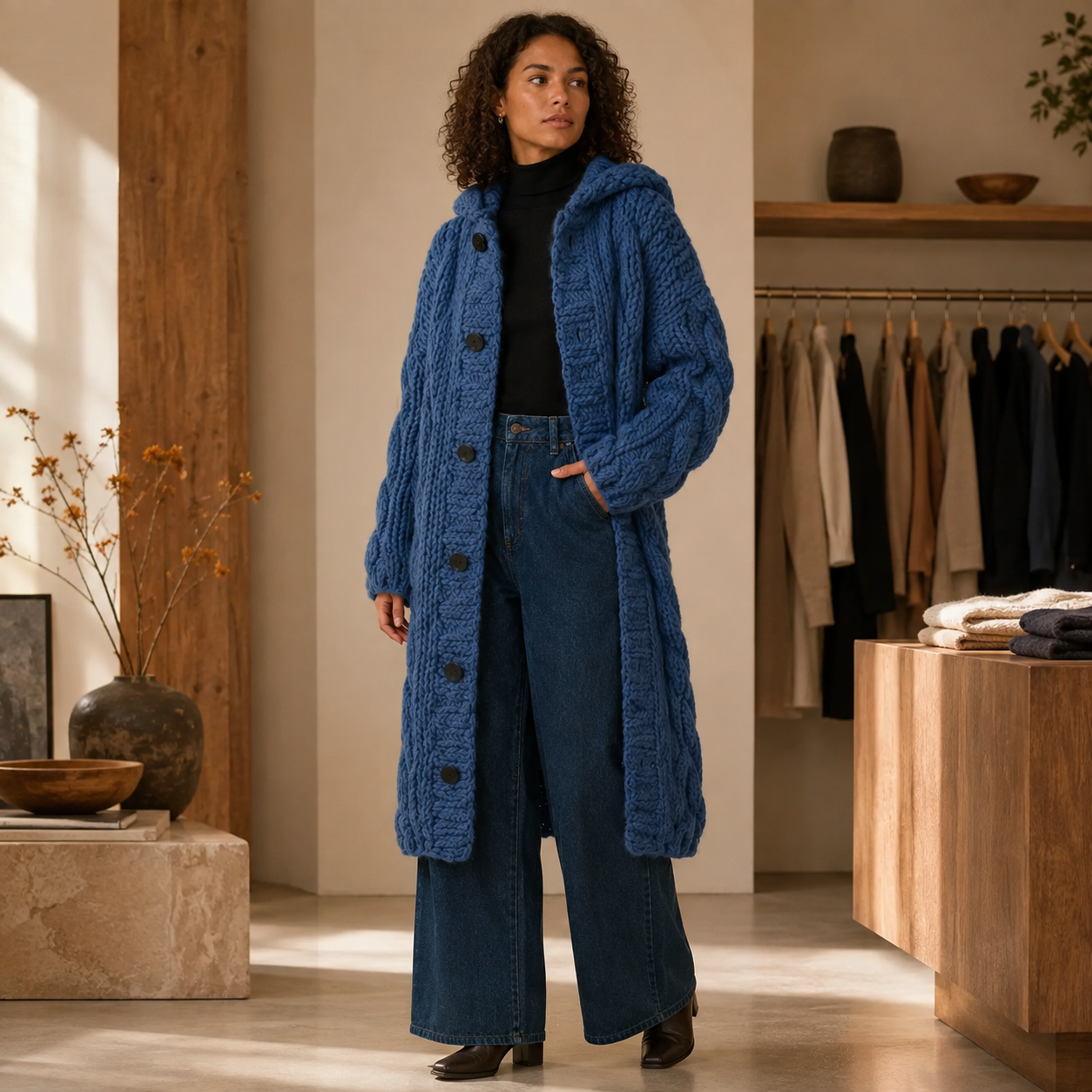Women’s Longline Button Cardigan