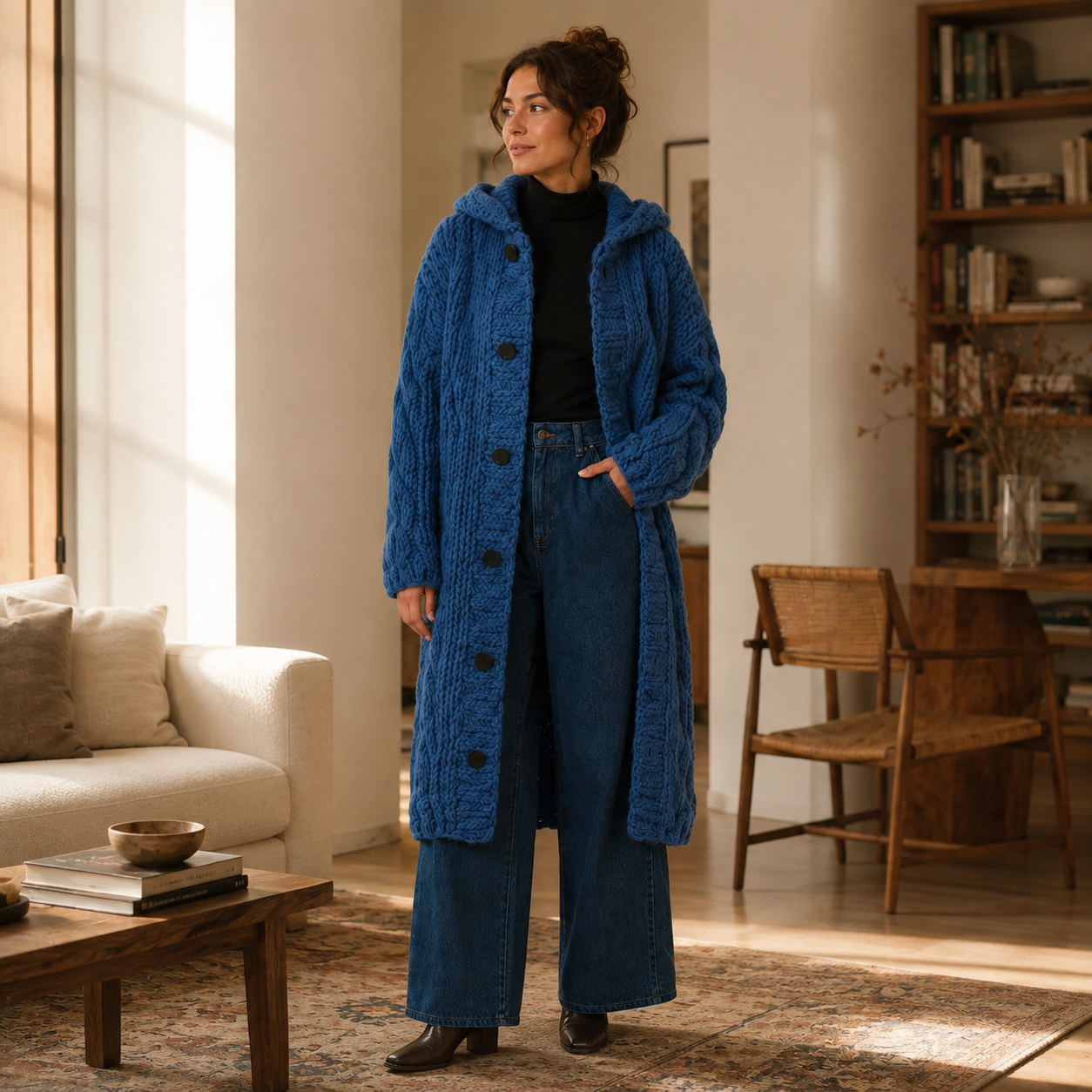 Women’s Longline Button Cardigan