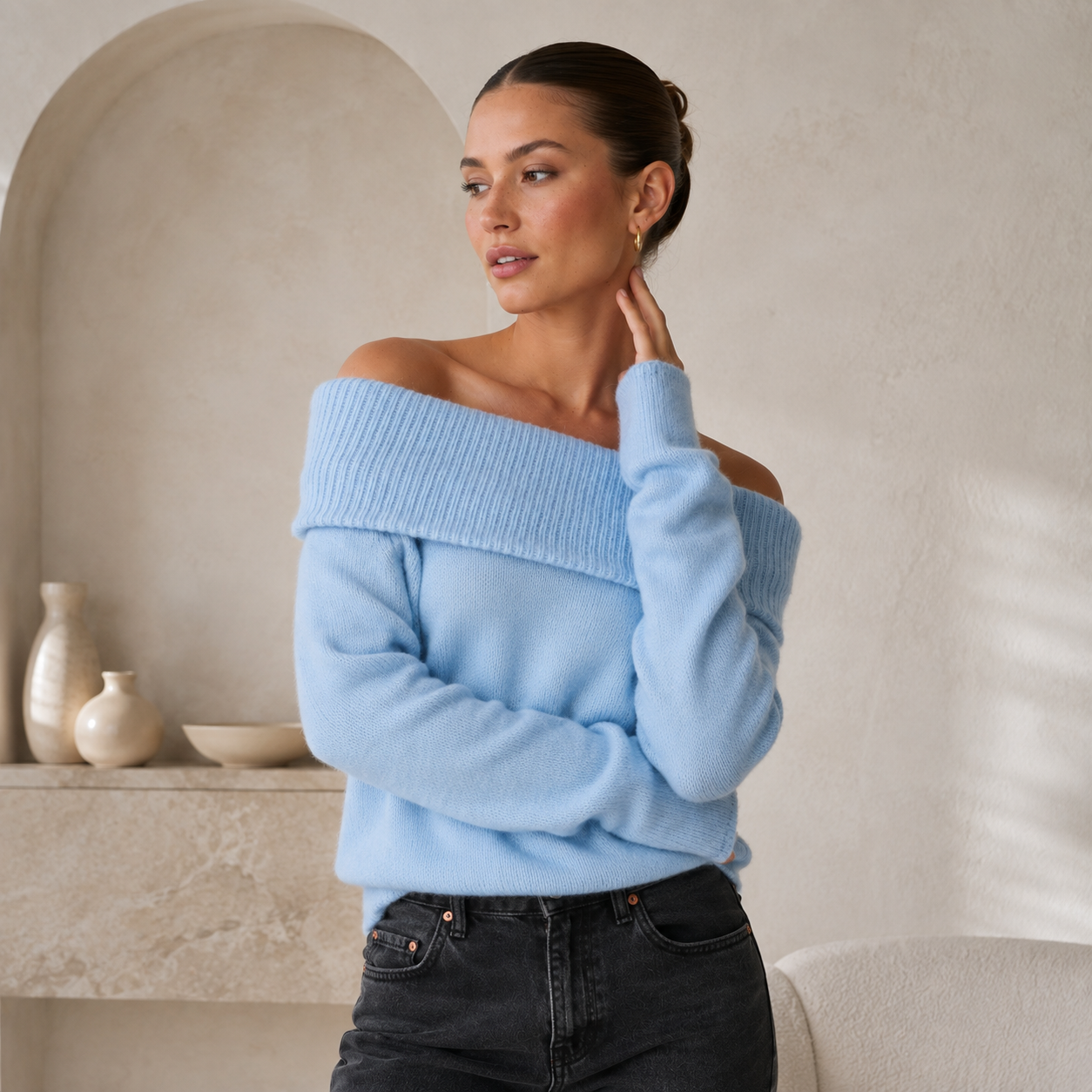 Women’s Off-Shoulder Knitted Jumper