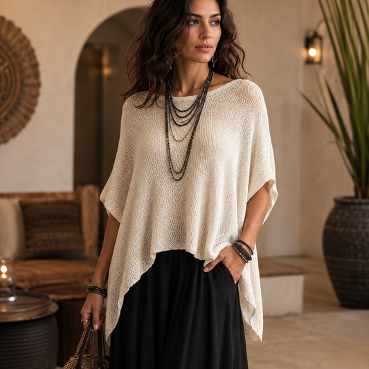 Women’s Oversized Asymmetric Poncho Top