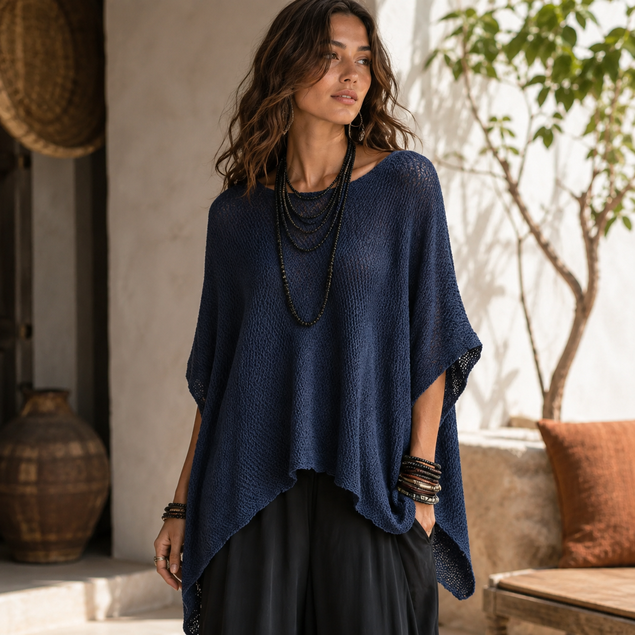 Women’s Oversized Asymmetric Poncho Top