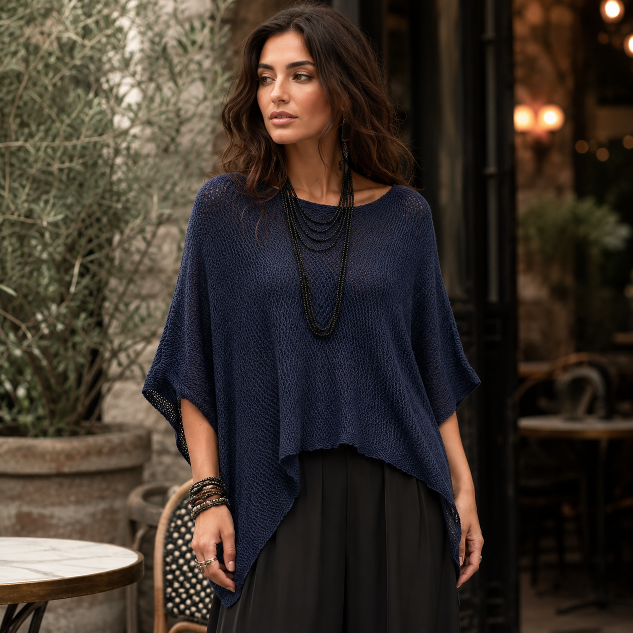 Women’s Oversized Asymmetric Poncho Top