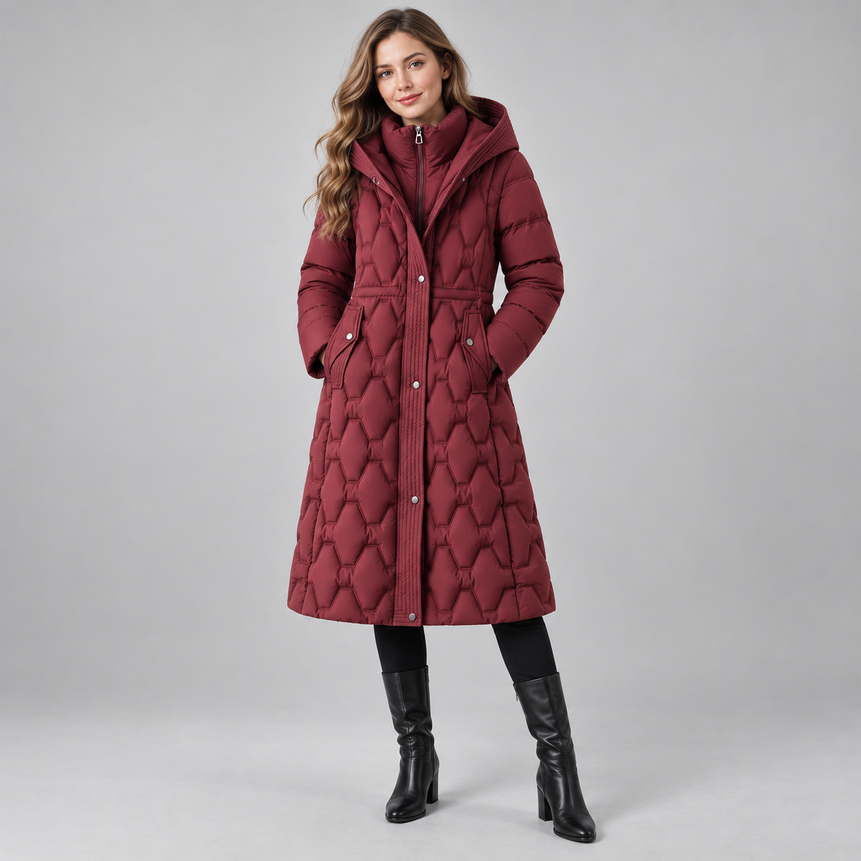 Women’s Longline Hooded Puffer Coat