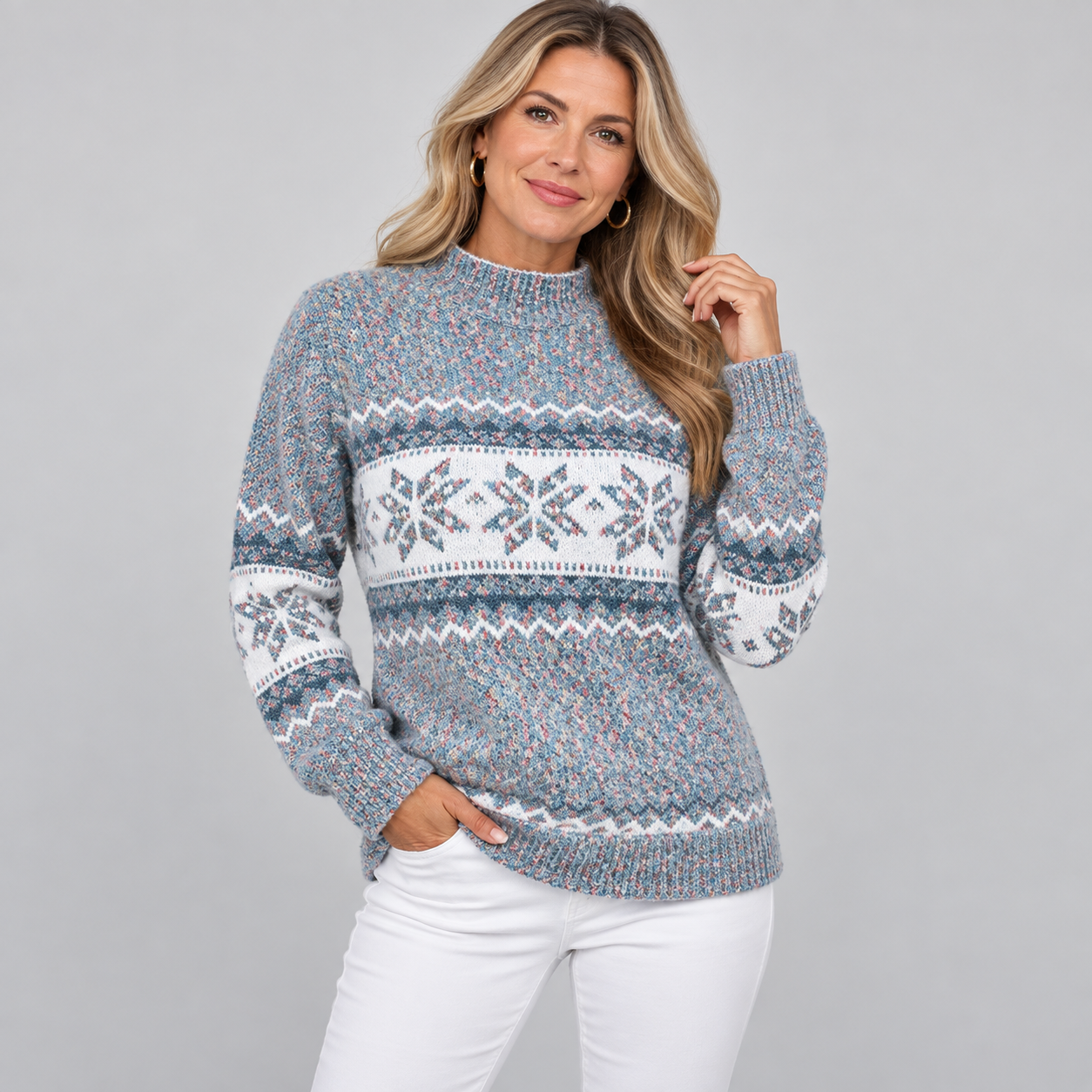 Women’s Snowflake High-Neck Jumper