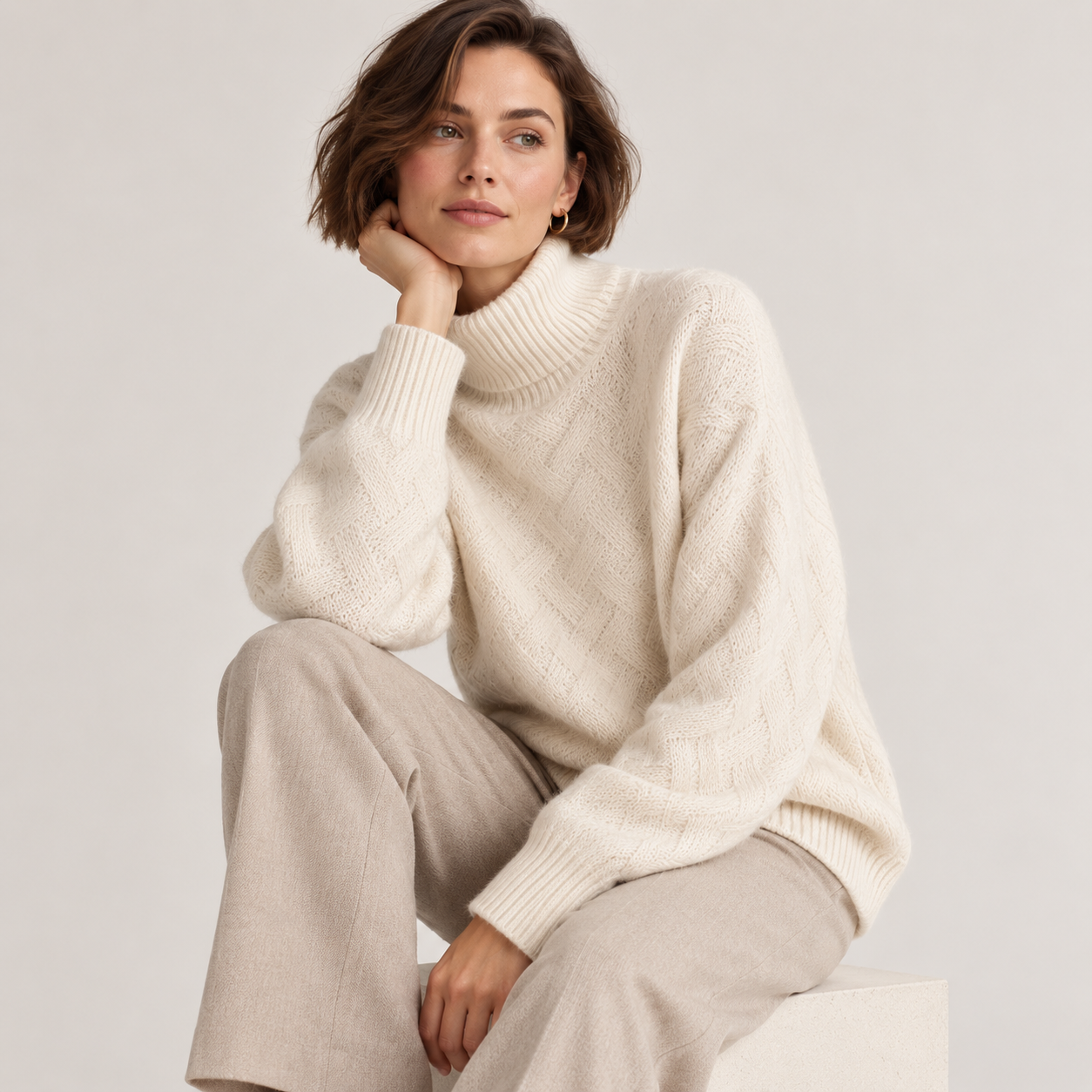 Women’s Textured Turtleneck Jumper