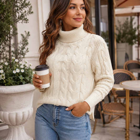 Women's Long Sleeve High Neck Jumper
