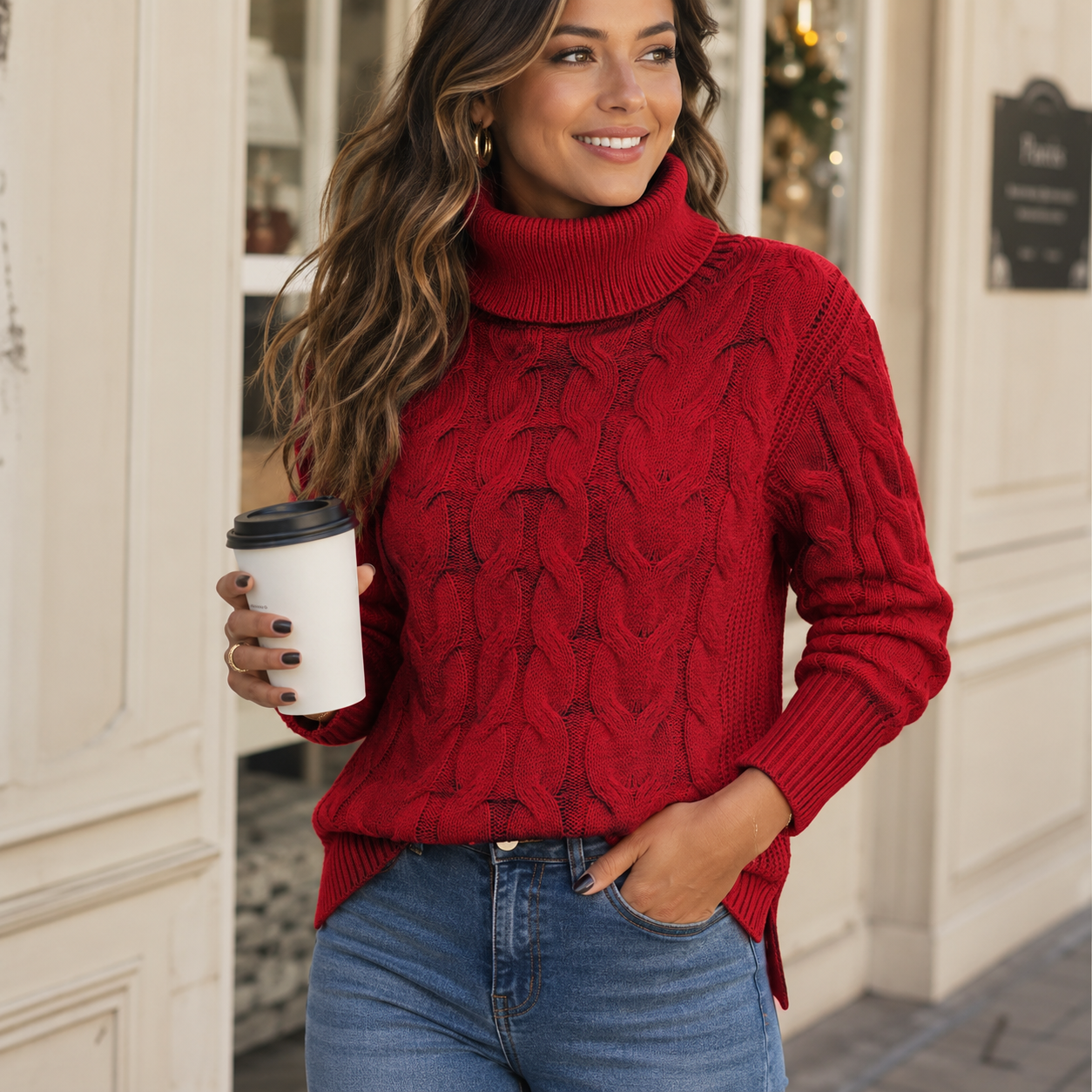 Women's Long Sleeve High Neck Jumper