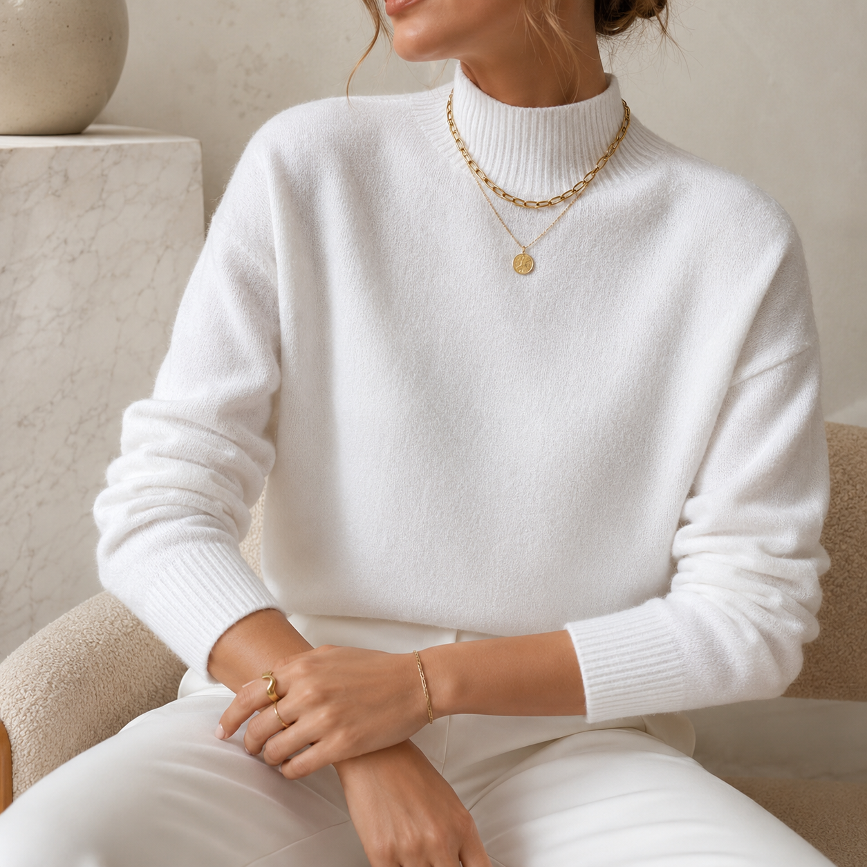 Women’s Relaxed Mock Neck Knit Jumper