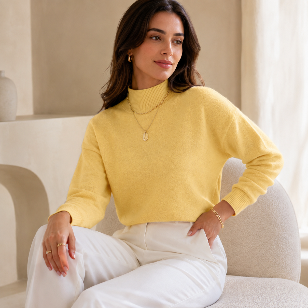 Women’s Relaxed Mock Neck Knit Jumper