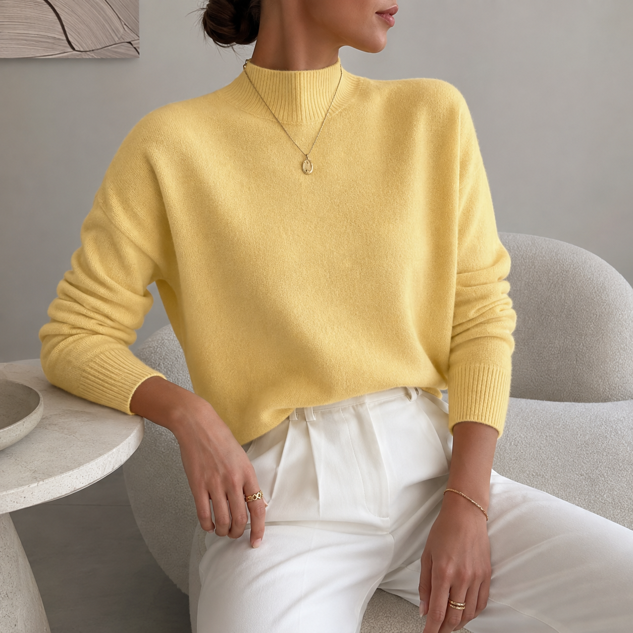 Women’s Relaxed Mock Neck Knit Jumper